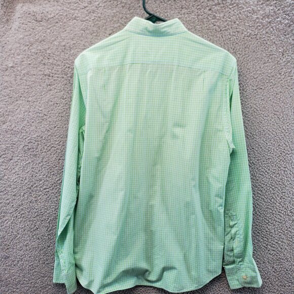 J Crew Shirt Mens Green Blue White Checkered - Picture 5 of 6